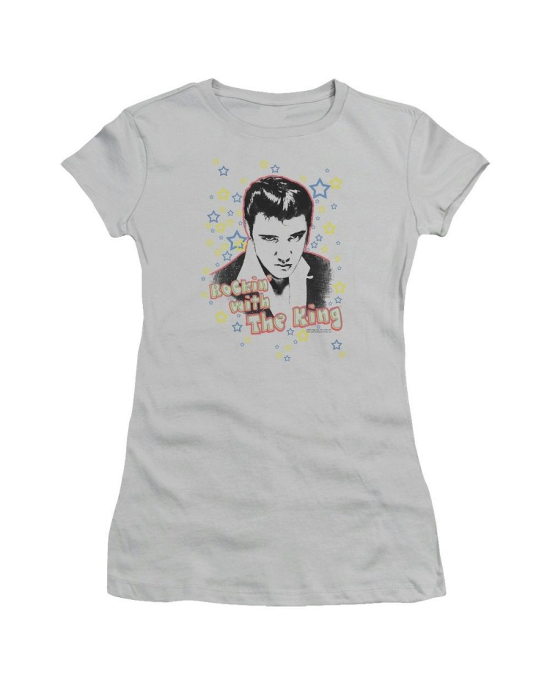 Elvis Presley Juniors Shirt | ROCKIN WITH THE KING Juniors T Shirt $6.80 Shirts