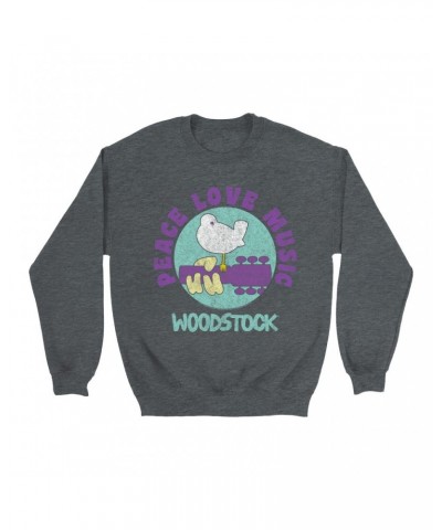 Woodstock Sweatshirt | Peace Love Music Bird And Guitar Design Sweatshirt $15.38 Sweatshirts