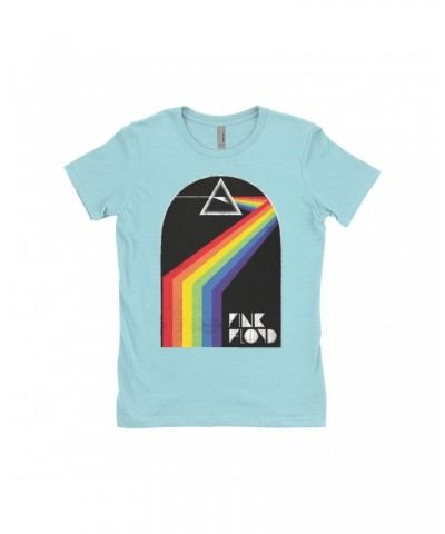 Pink Floyd Ladies' Boyfriend T-Shirt | The Dark Side Of The Moon Retro Arch Design Distressed Shirt $8.98 Shirts